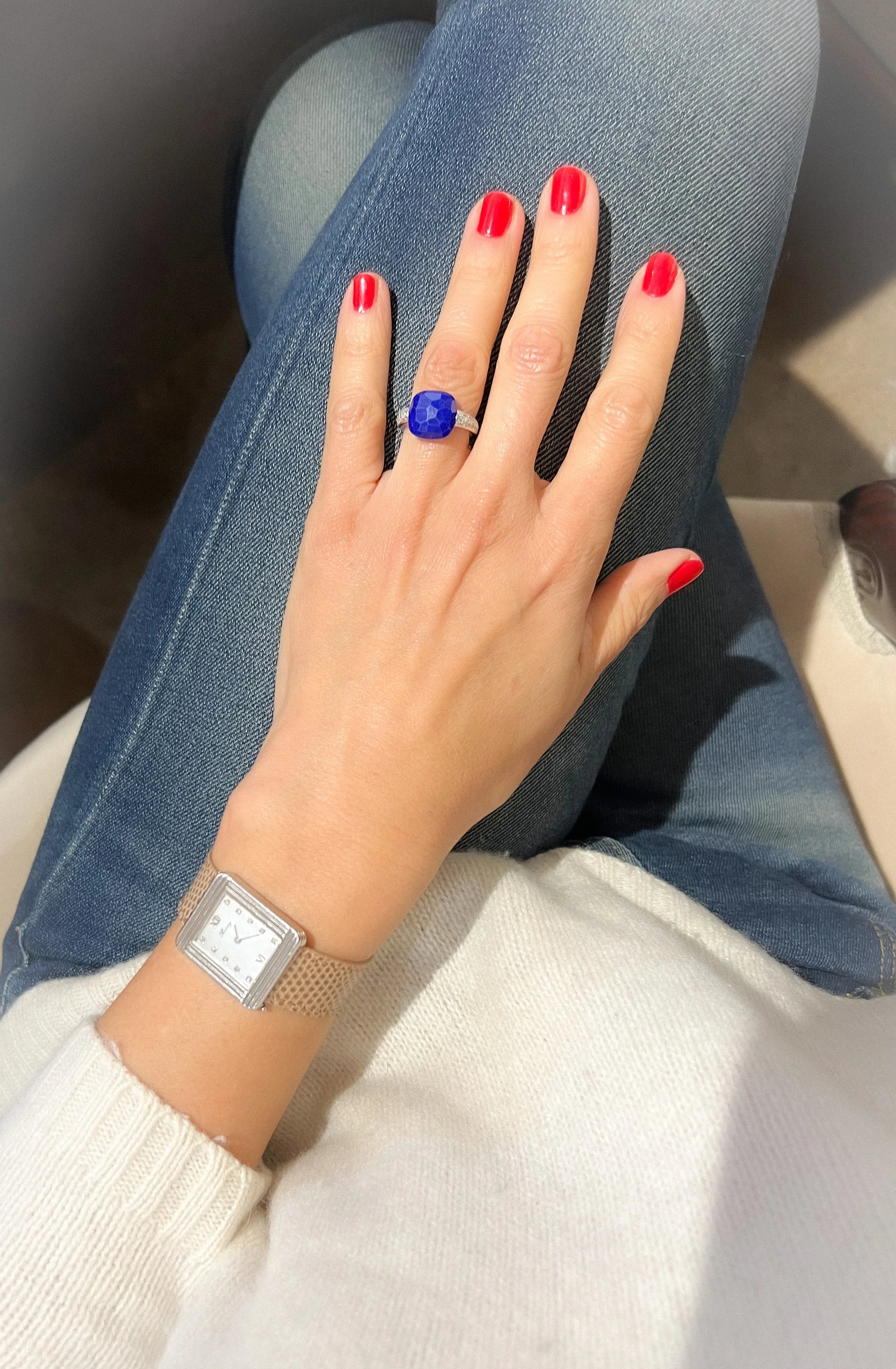 Pomellato Capri ring in gold with diamonds and Lapis Lazuli