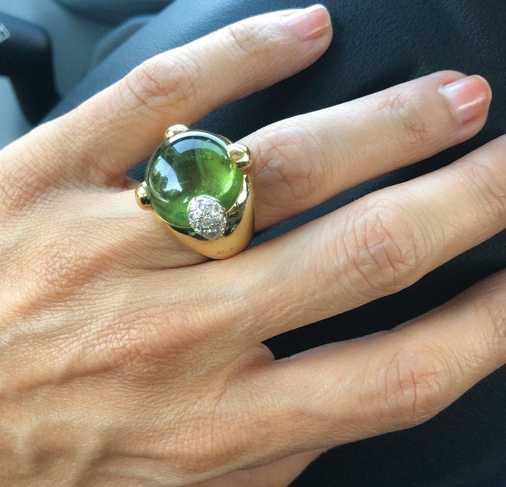 Pomellato Yellow Gold Peridot Ring