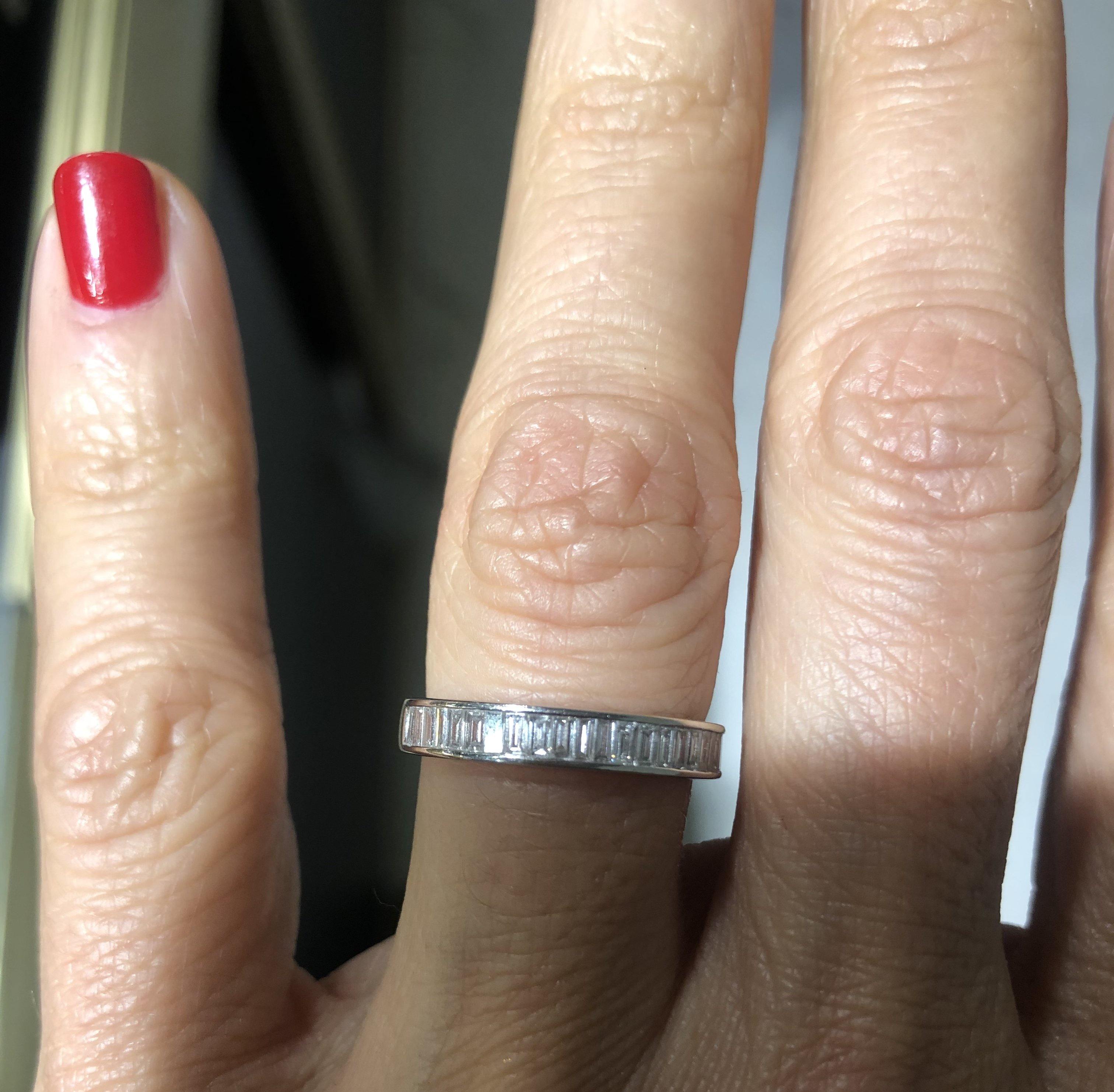 Alliance or gris  Diamant Baguettes - adalgyseboutique