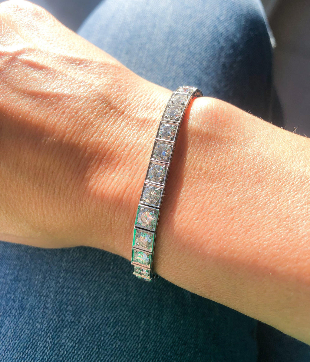 Diamond and platinum tennis bracelet