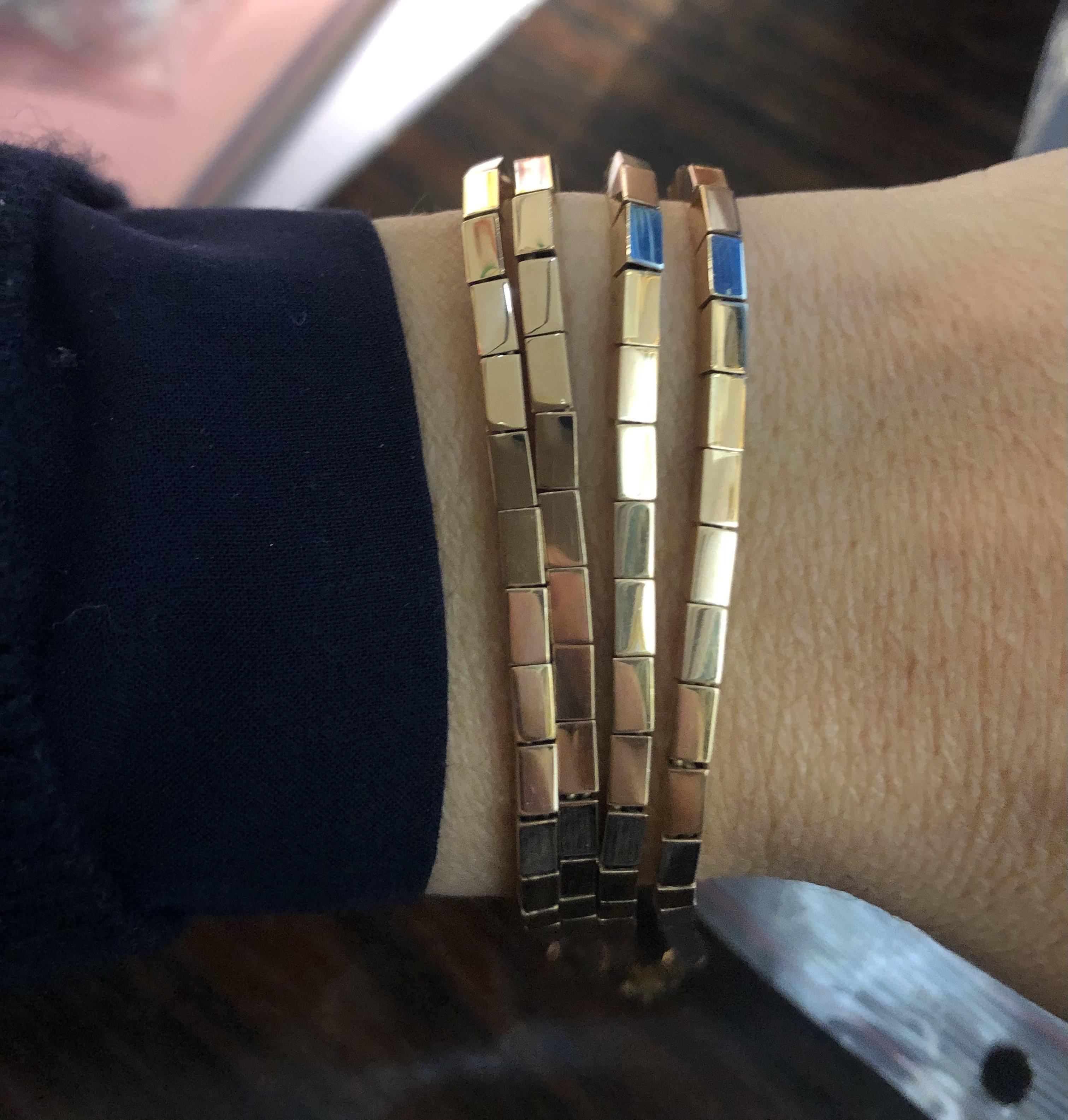 Bracelet or rose 18k formant des maillons rectangles - adalgyseboutique
