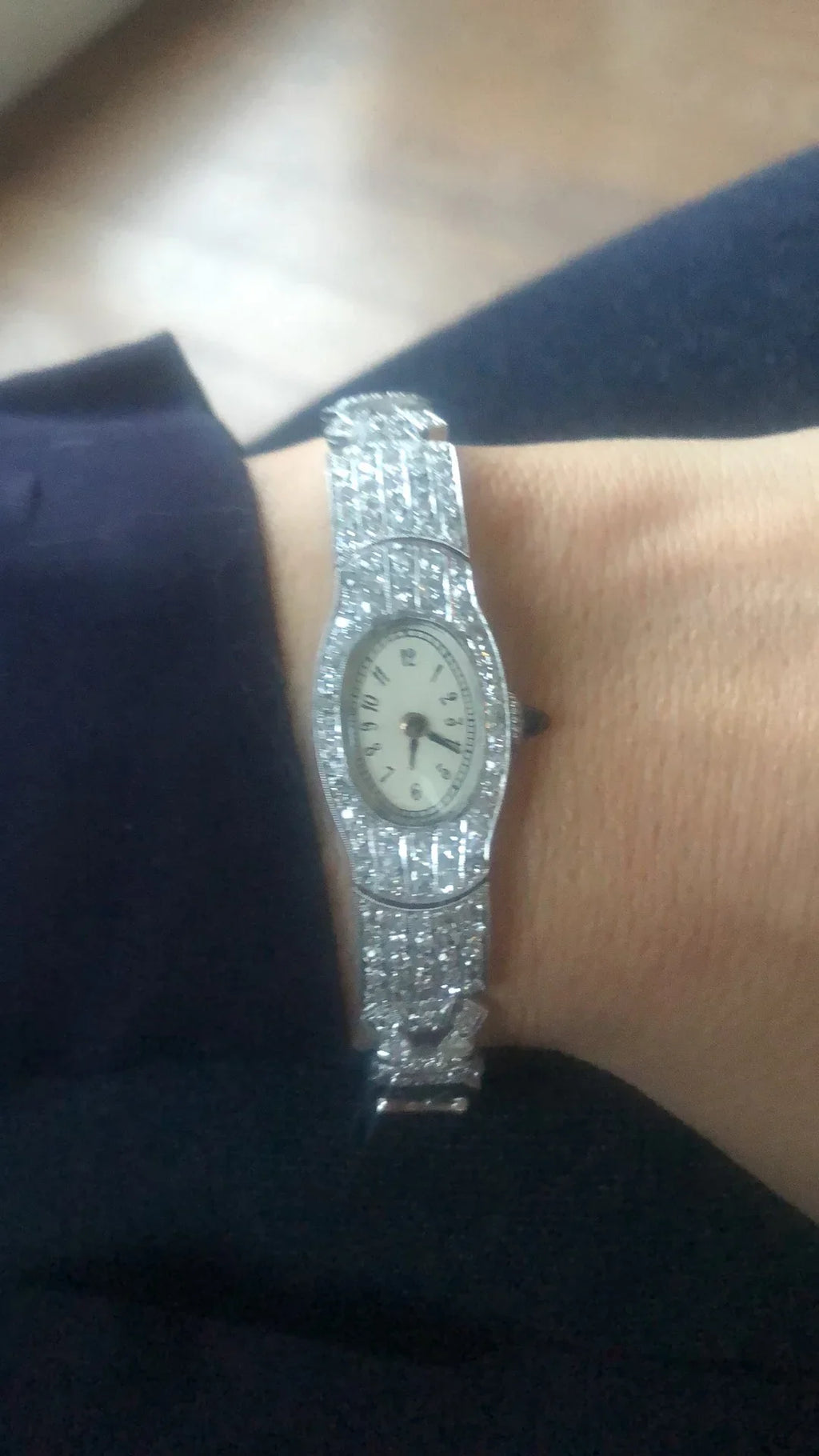 Montre platine et diamants Art Déco