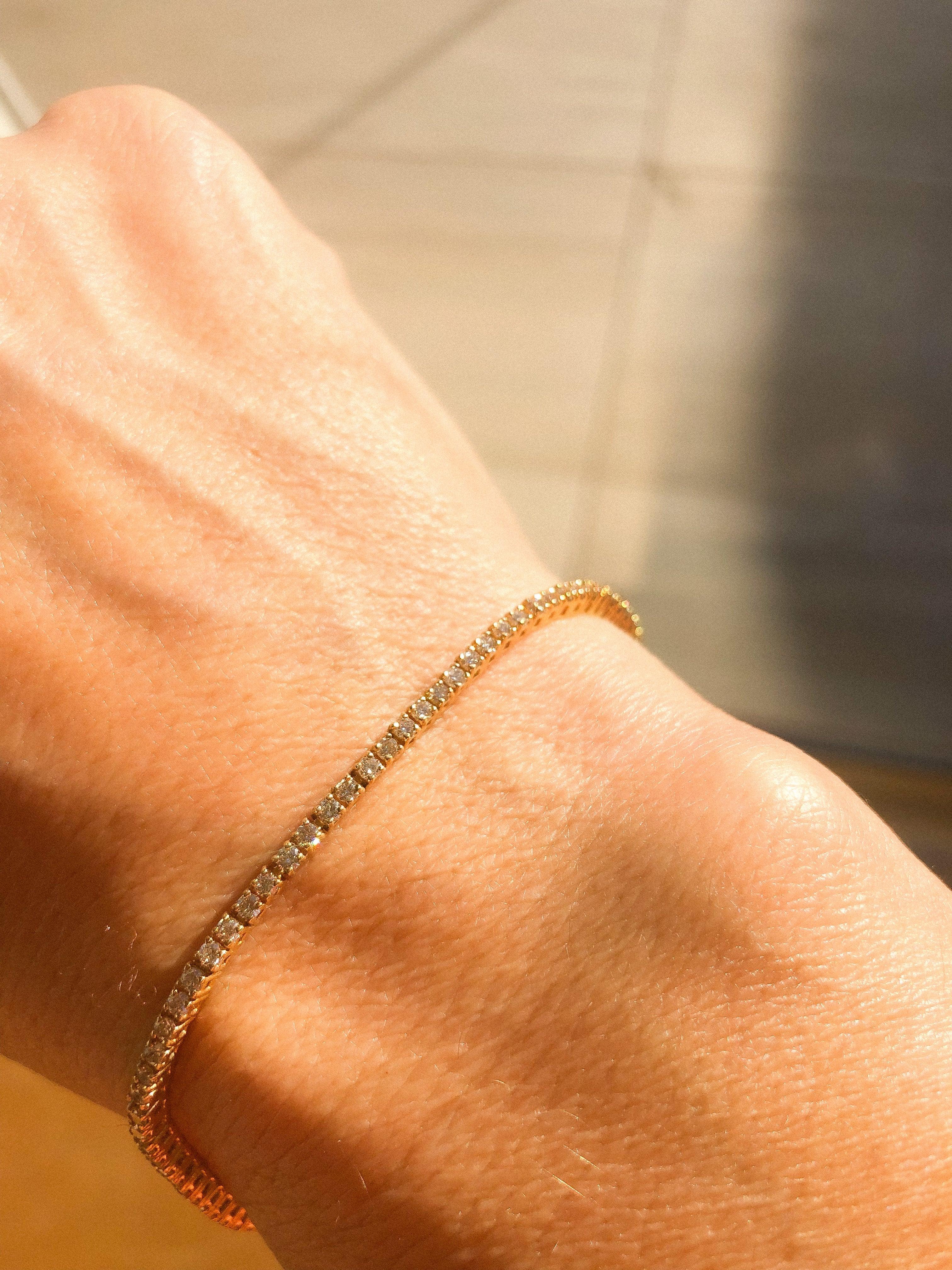 Bracelet riviere en or jaune et diamants