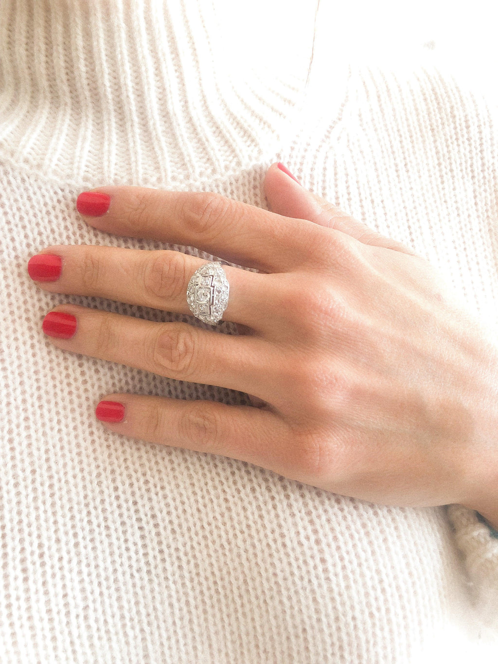 1930s platinum and diamond ring