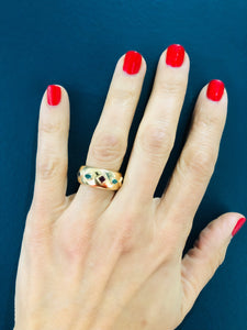 Bague anneau en pierres de couleurs de la maison Cartier