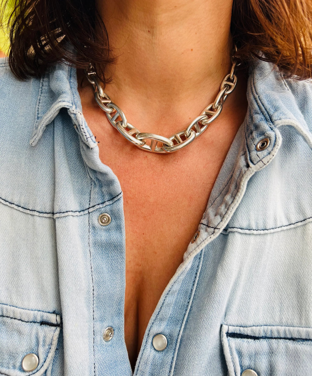 Hermès sterling silver necklace