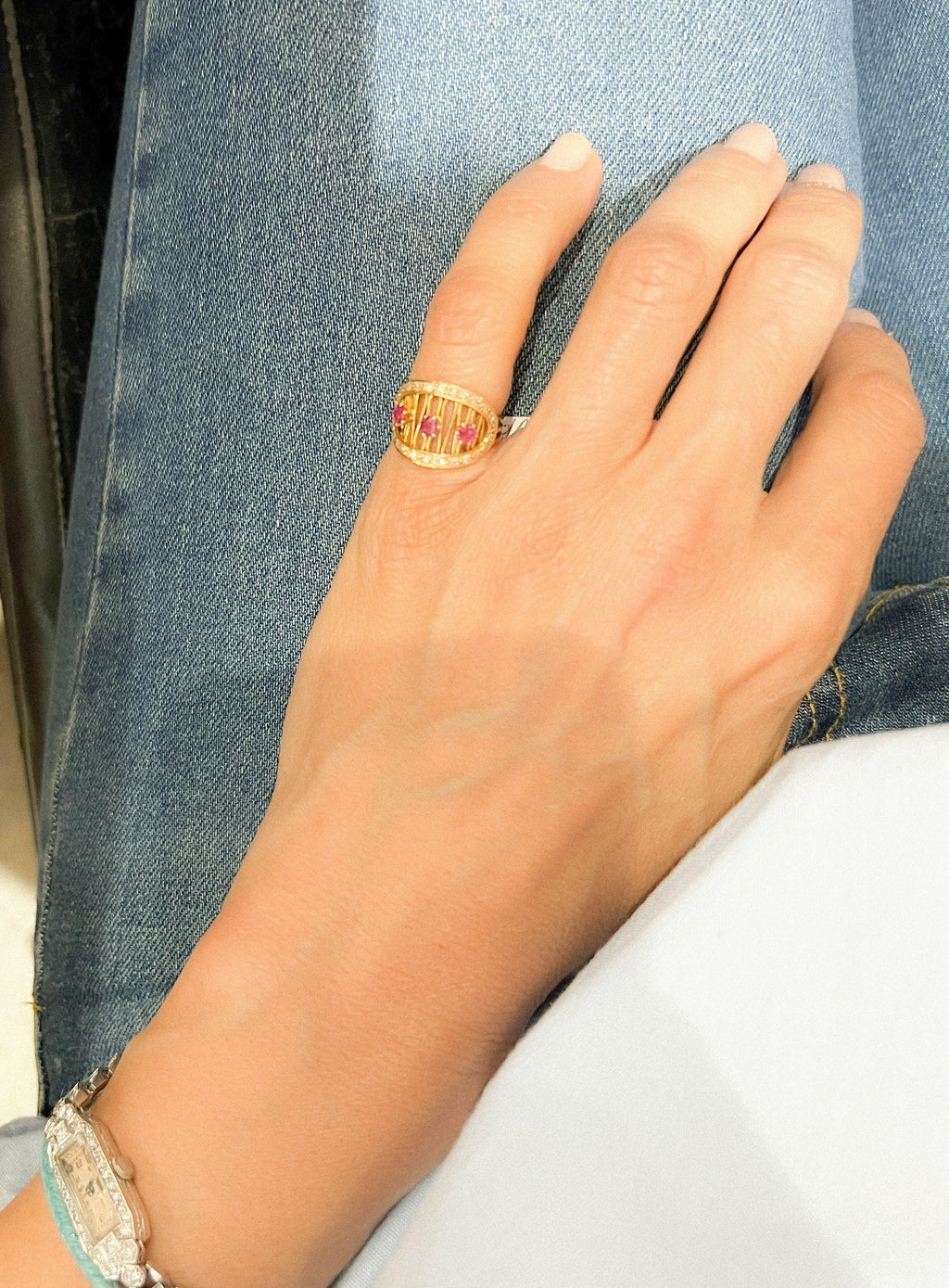 Yellow gold and ruby ring