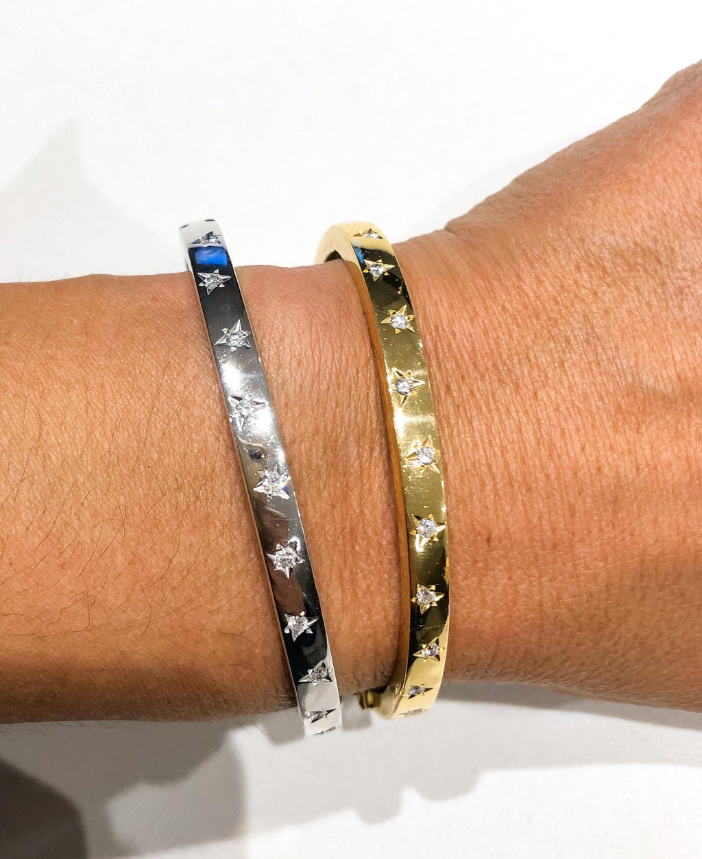 Bracelet jonc or blanc forme ruban - adalgyseboutique