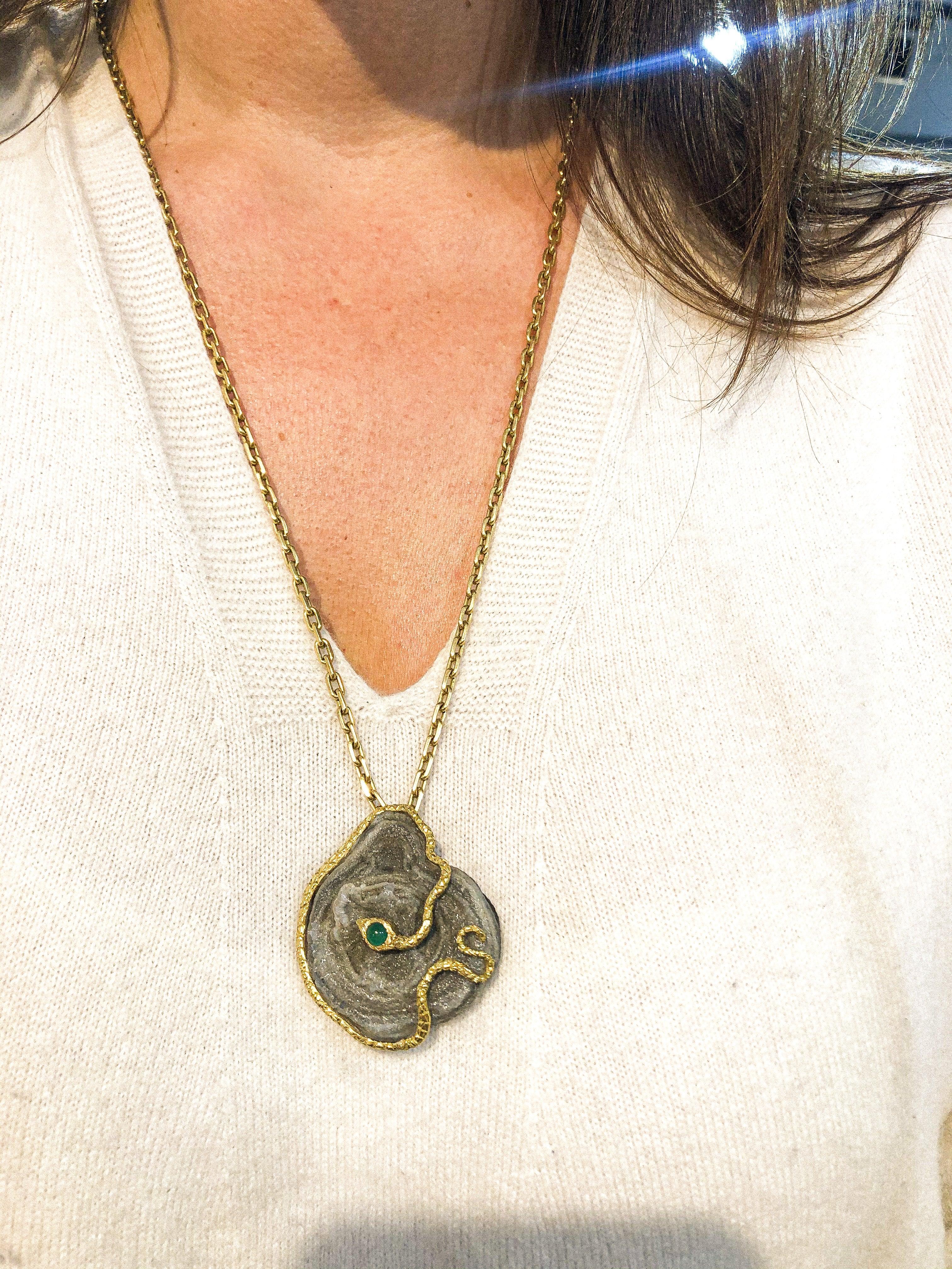 Yellow Gold Snake Pendant