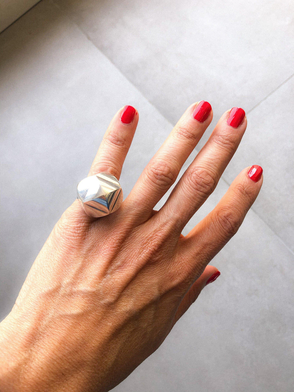 Hermès sterling silver Collier de Chien Rock ring