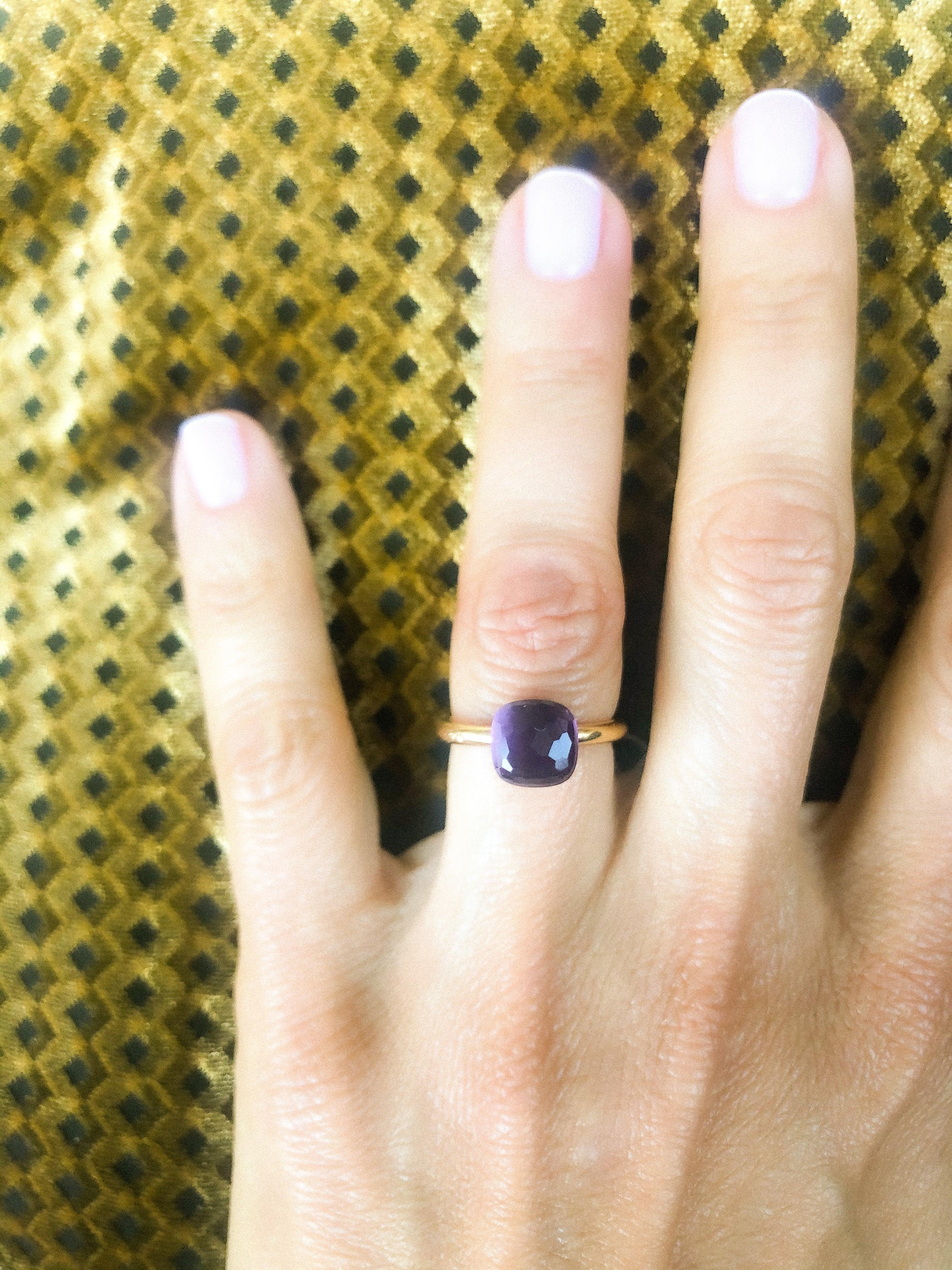 Pomellato rose gold amethyst ring