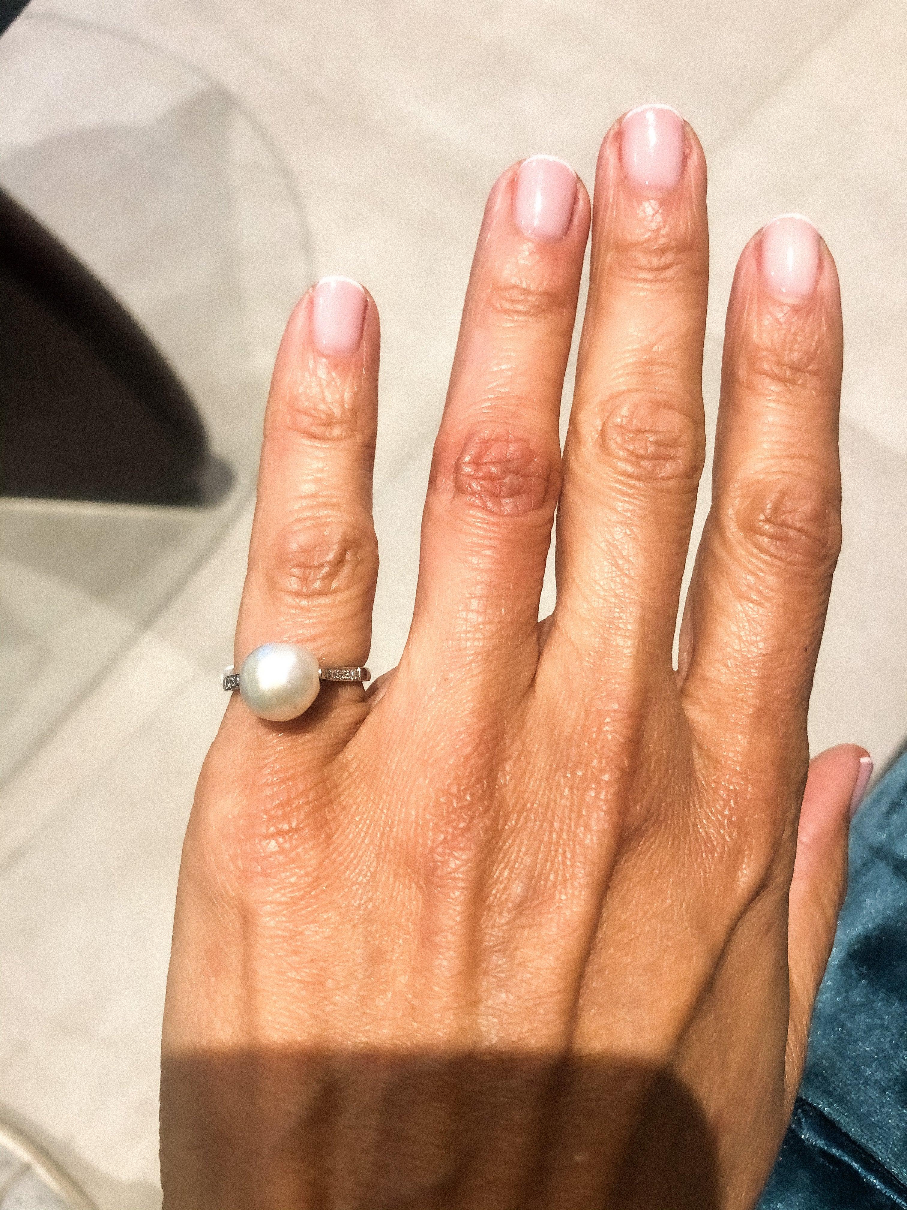 Akoya Pearl and Platinum Ring