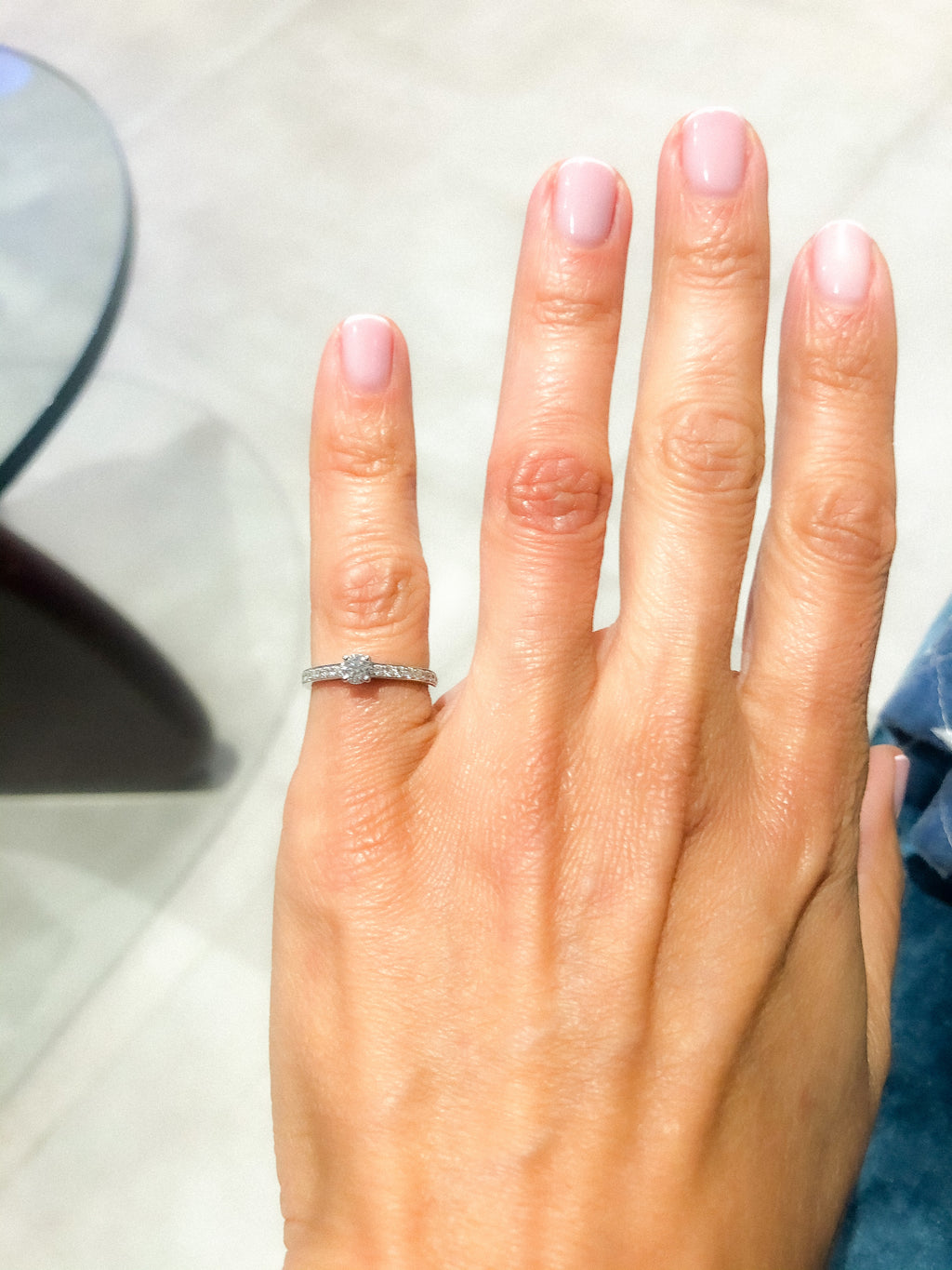 Solitaire diamond ring in white gold
