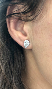 Boucles d'oreilles en diamants poires