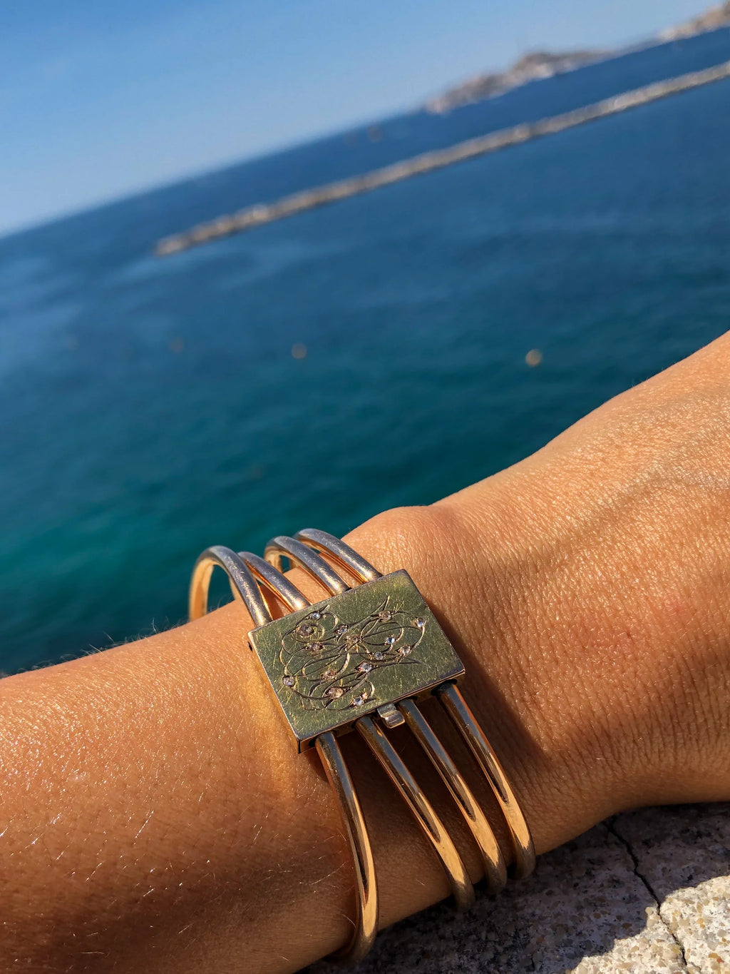 Rose gold bangle bracelet