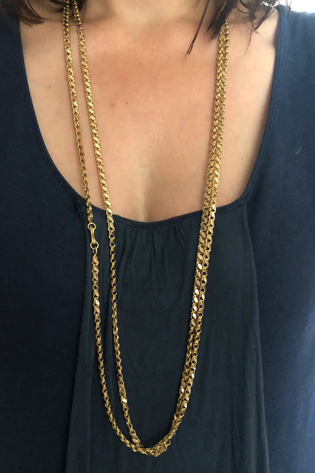 Rose gold necklace in a flat curb chain design