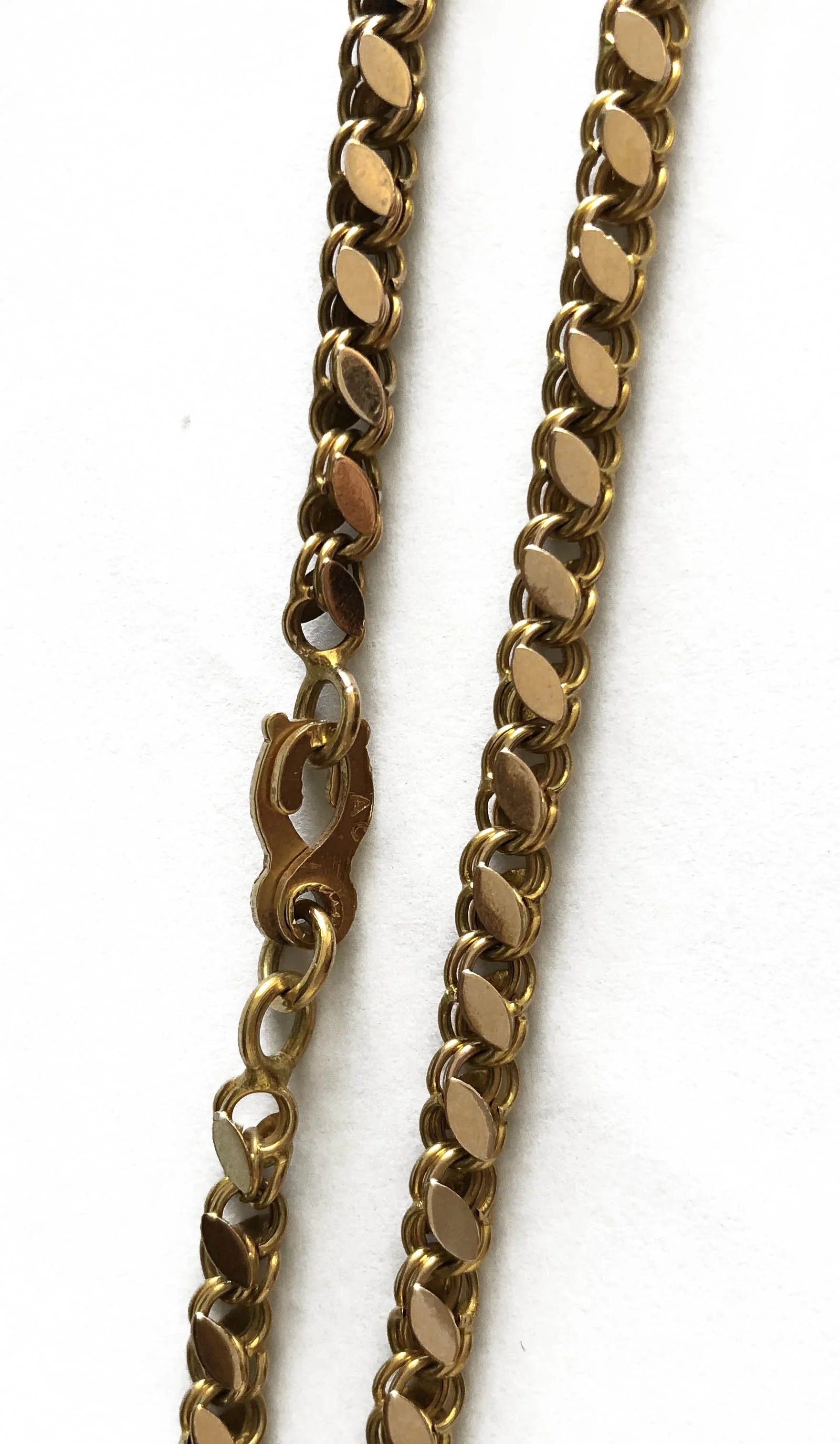 Rose gold necklace in a flat curb chain design