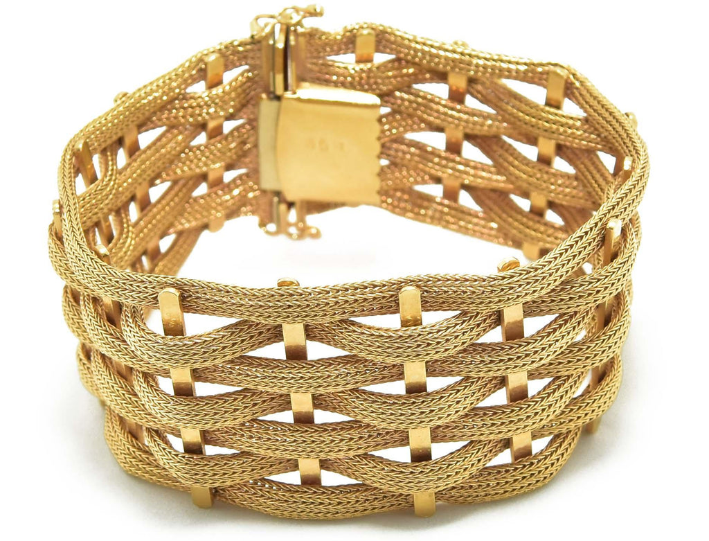 Woven yellow gold bracelet