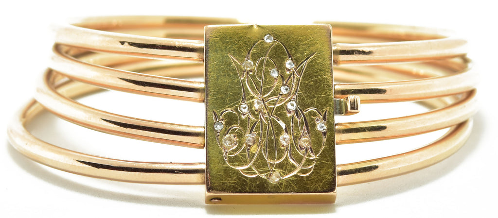 Rose gold bangle bracelet