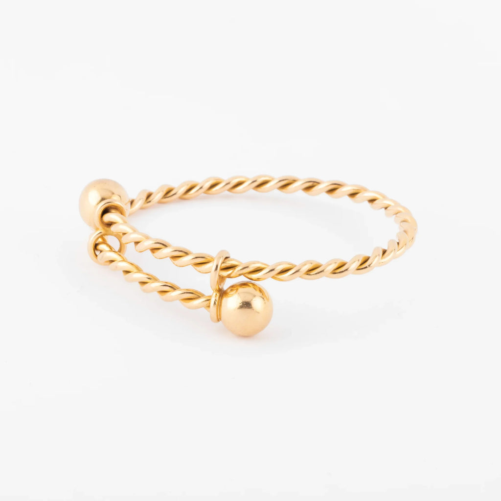 Bracelet jonc en or jaune torsadé