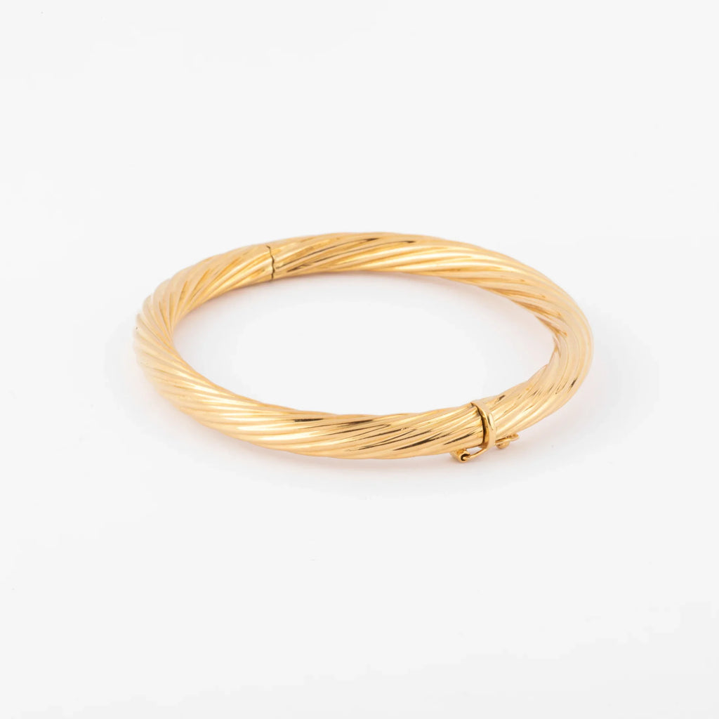 Bracelet jonc fermé torsadé or jaune