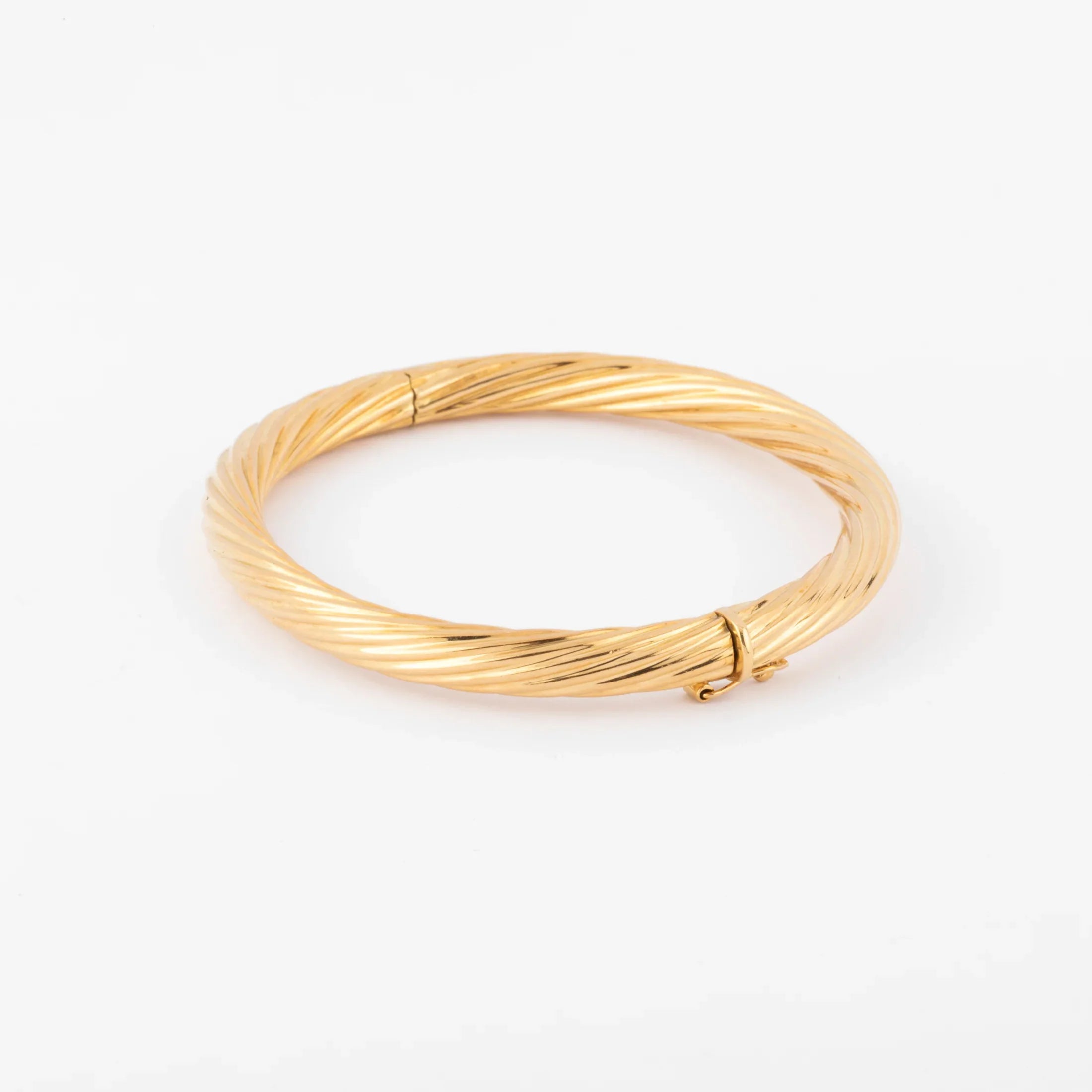 Bracelet jonc fermé torsadé or jaune