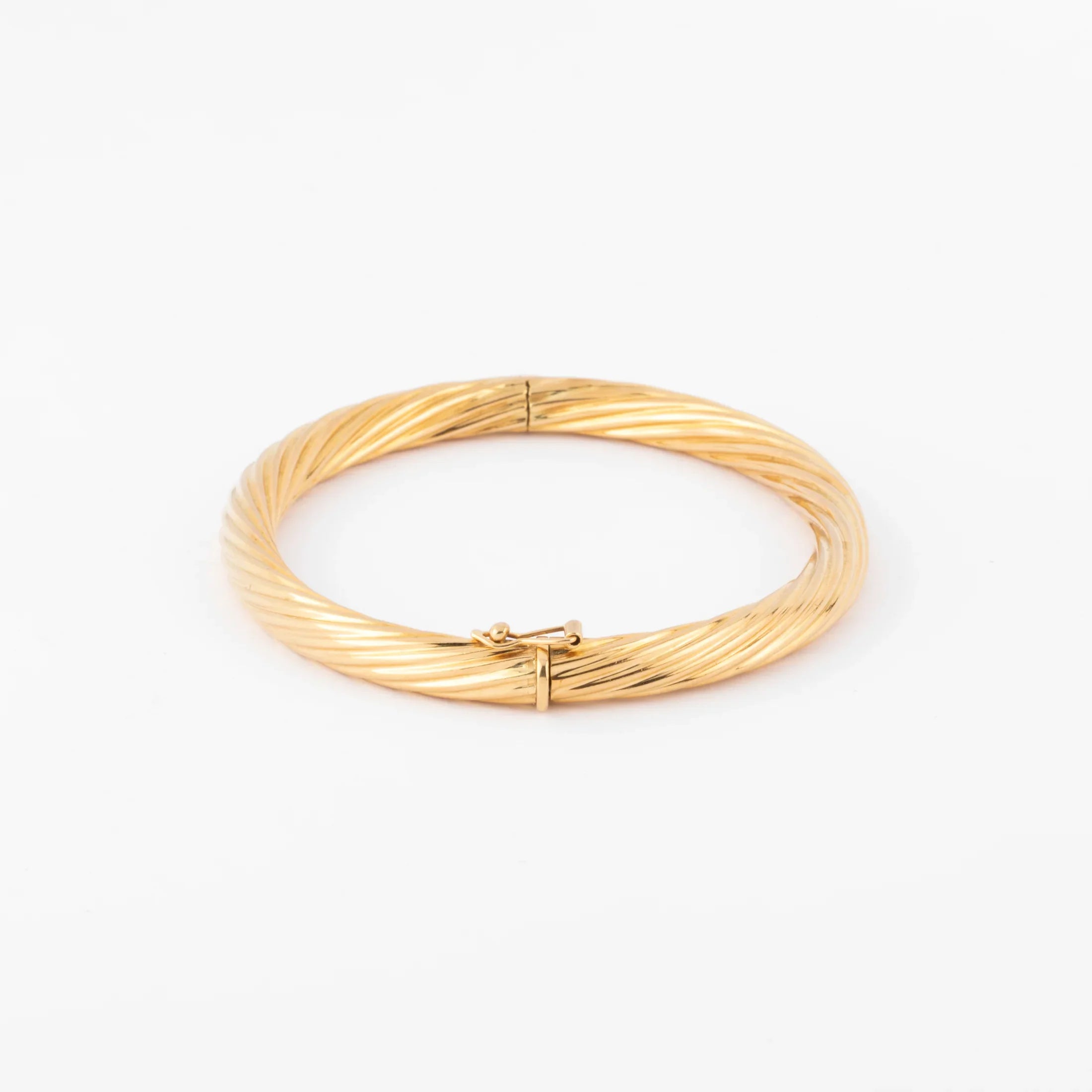 Bracelet jonc fermé torsadé or jaune