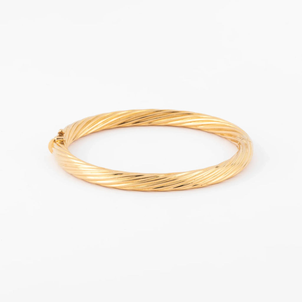 Bracelet jonc fermé torsadé or jaune