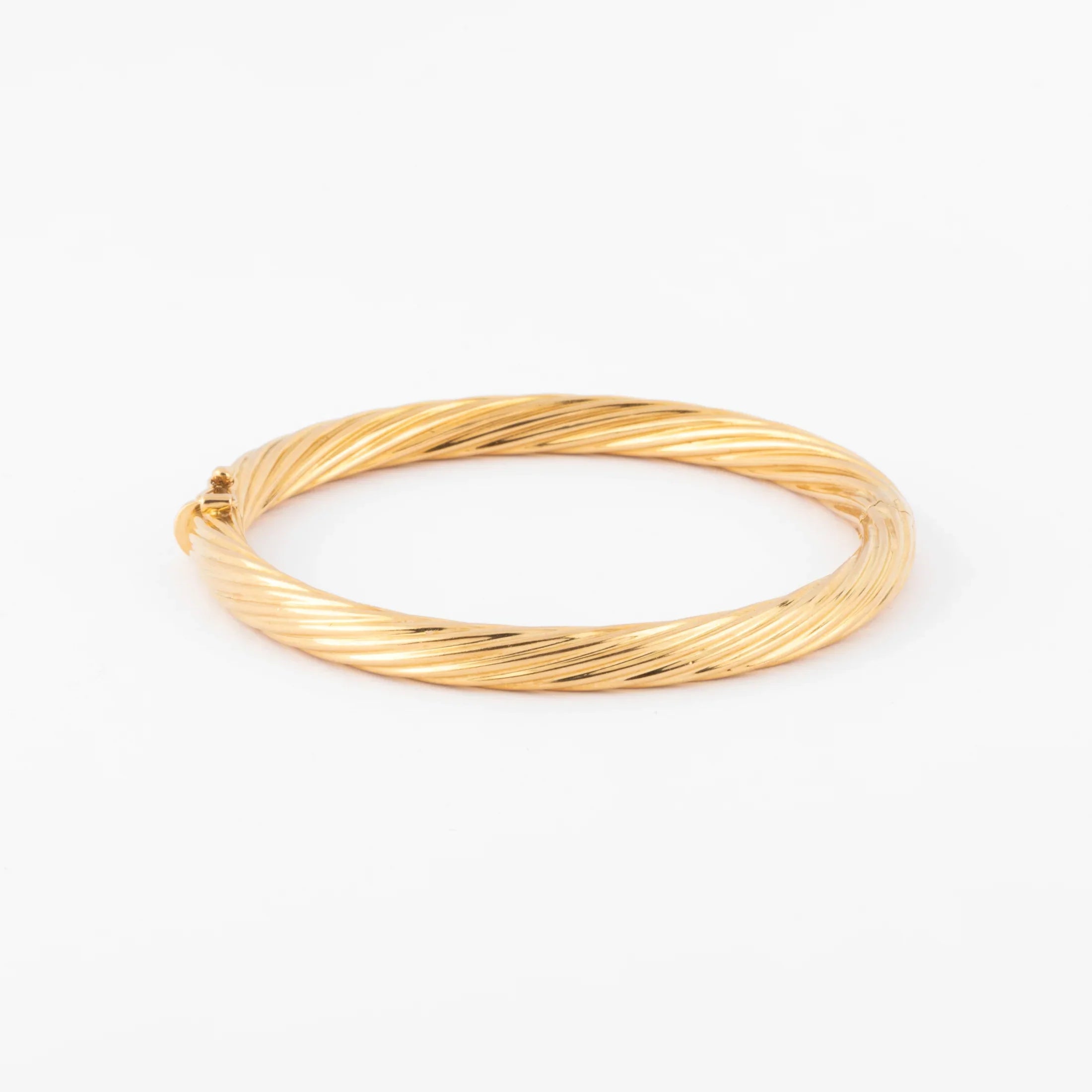 Bracelet jonc fermé torsadé or jaune
