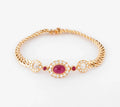 Bracelet en or jaune et diamant ,rubis cabochon de la maison Van Cleef and Arpels