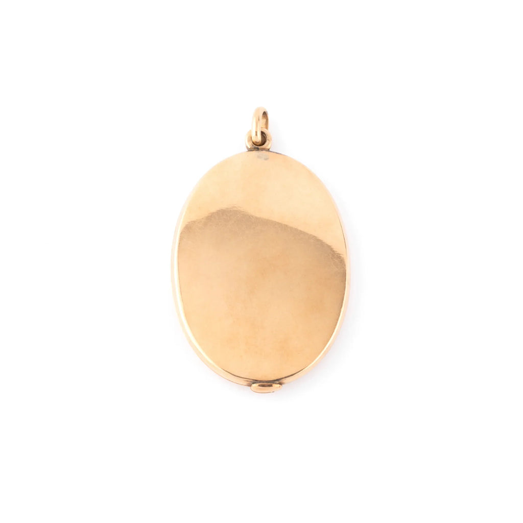 Oval yellow gold pendant