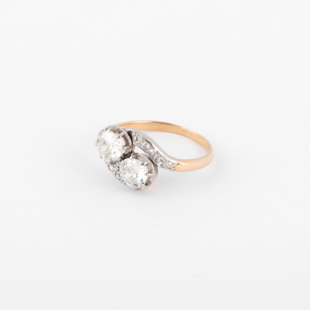 Bague Toi & Moi en diamant platine et or