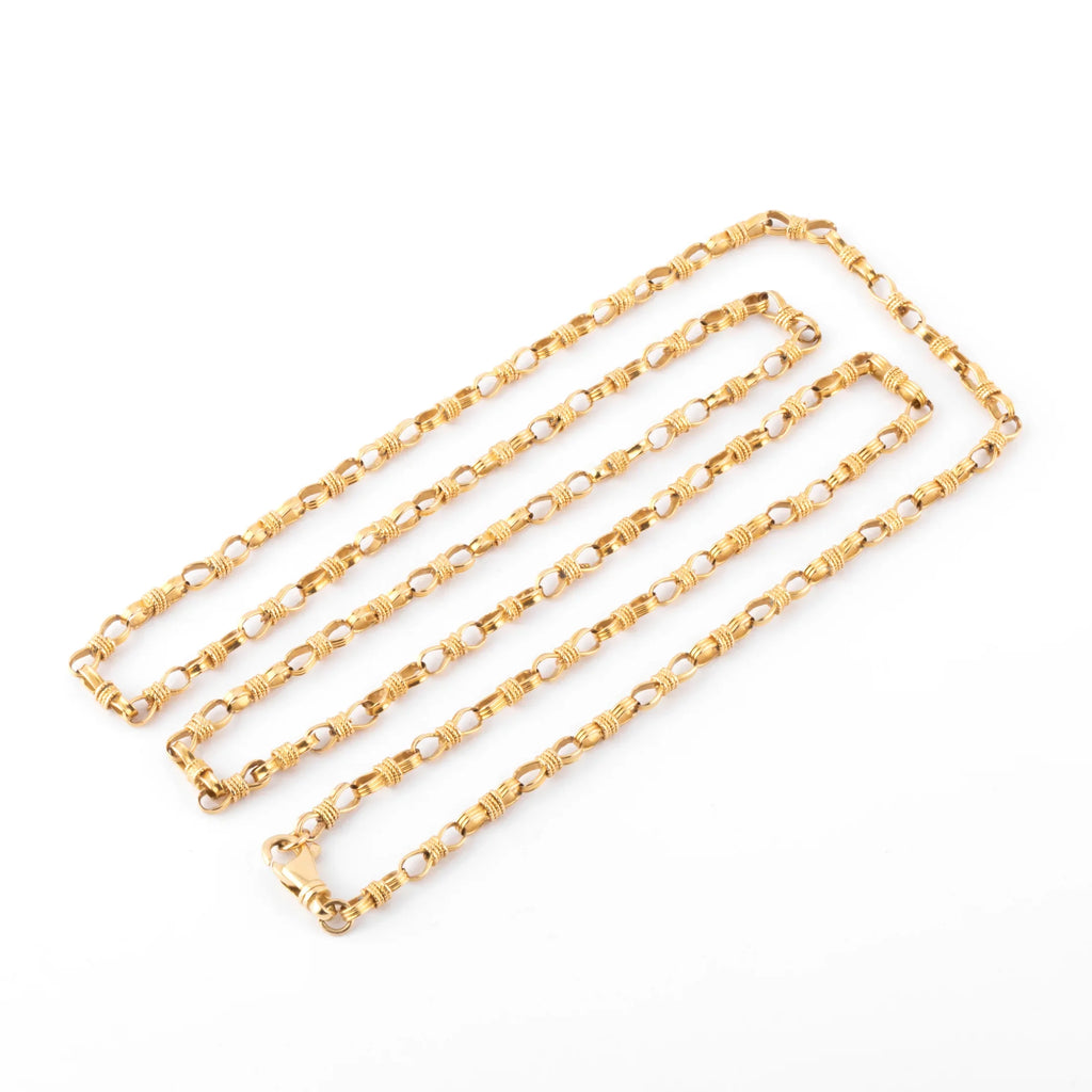 1970s yellow gold long necklace