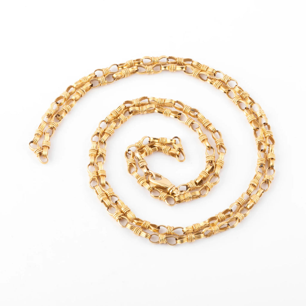 1970s yellow gold long necklace