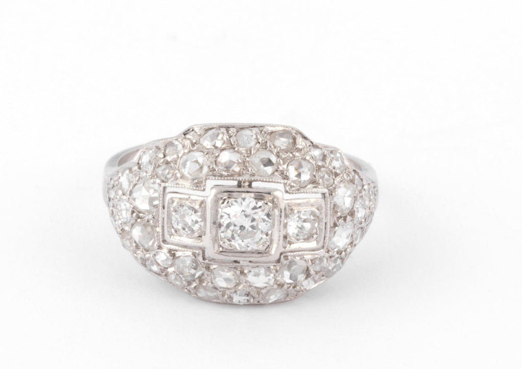 1930s platinum and diamond ring