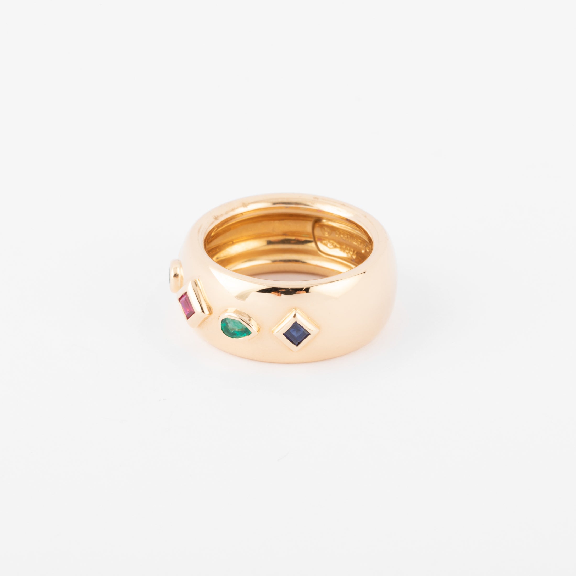 Bague anneau en pierres de couleurs de la maison Cartier