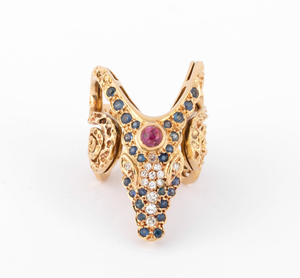 Lalaounis Yellow Gold Crocodile Head Ring