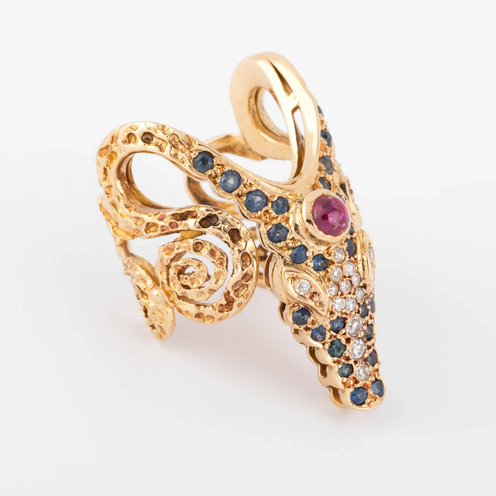 Lalaounis Yellow Gold Crocodile Head Ring