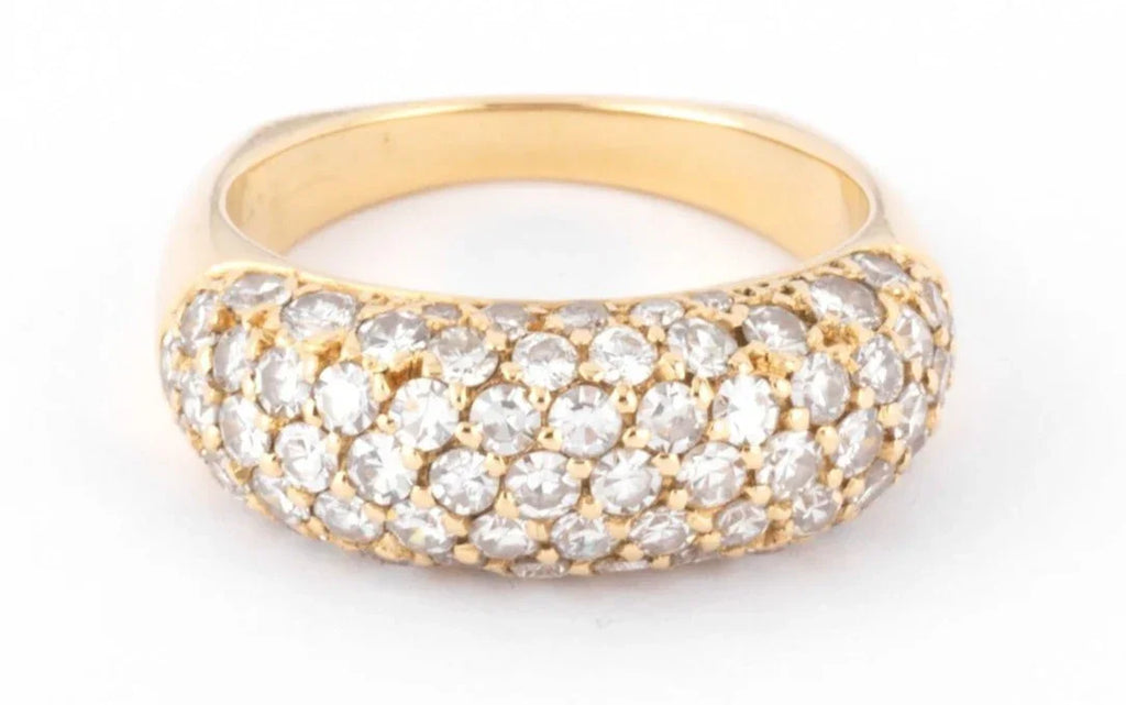 Yellow gold and diamond ring