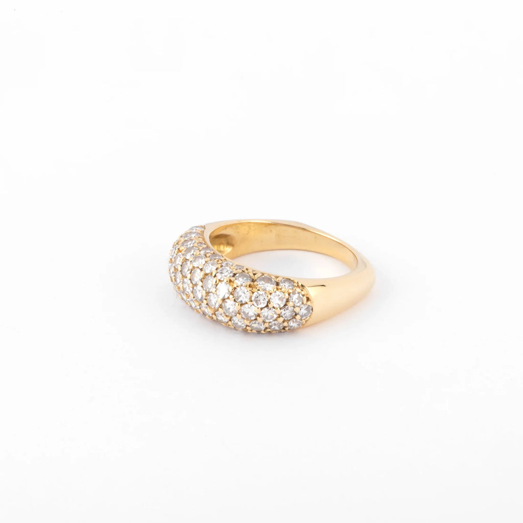 Yellow gold and diamond ring