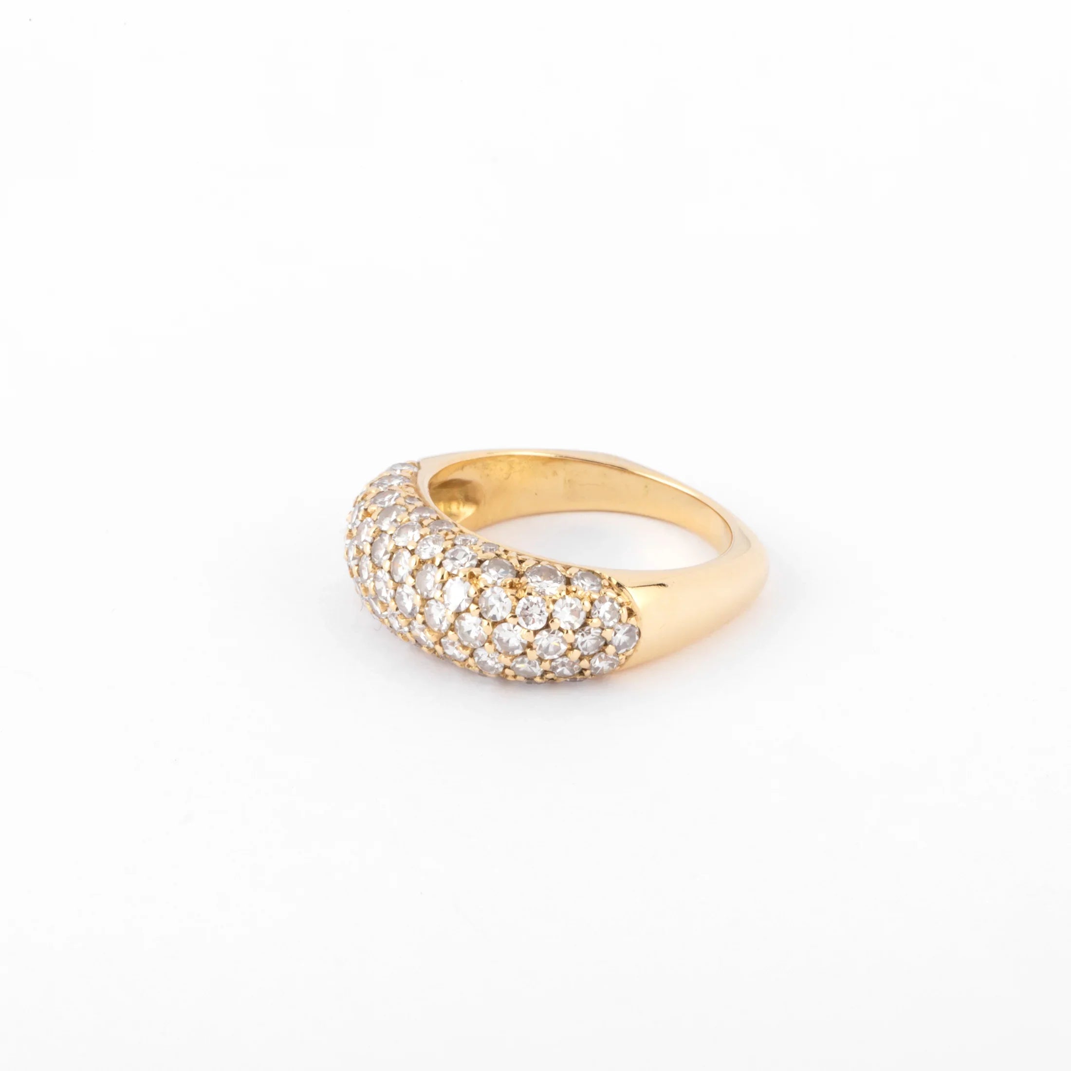 Yellow gold and diamond ring