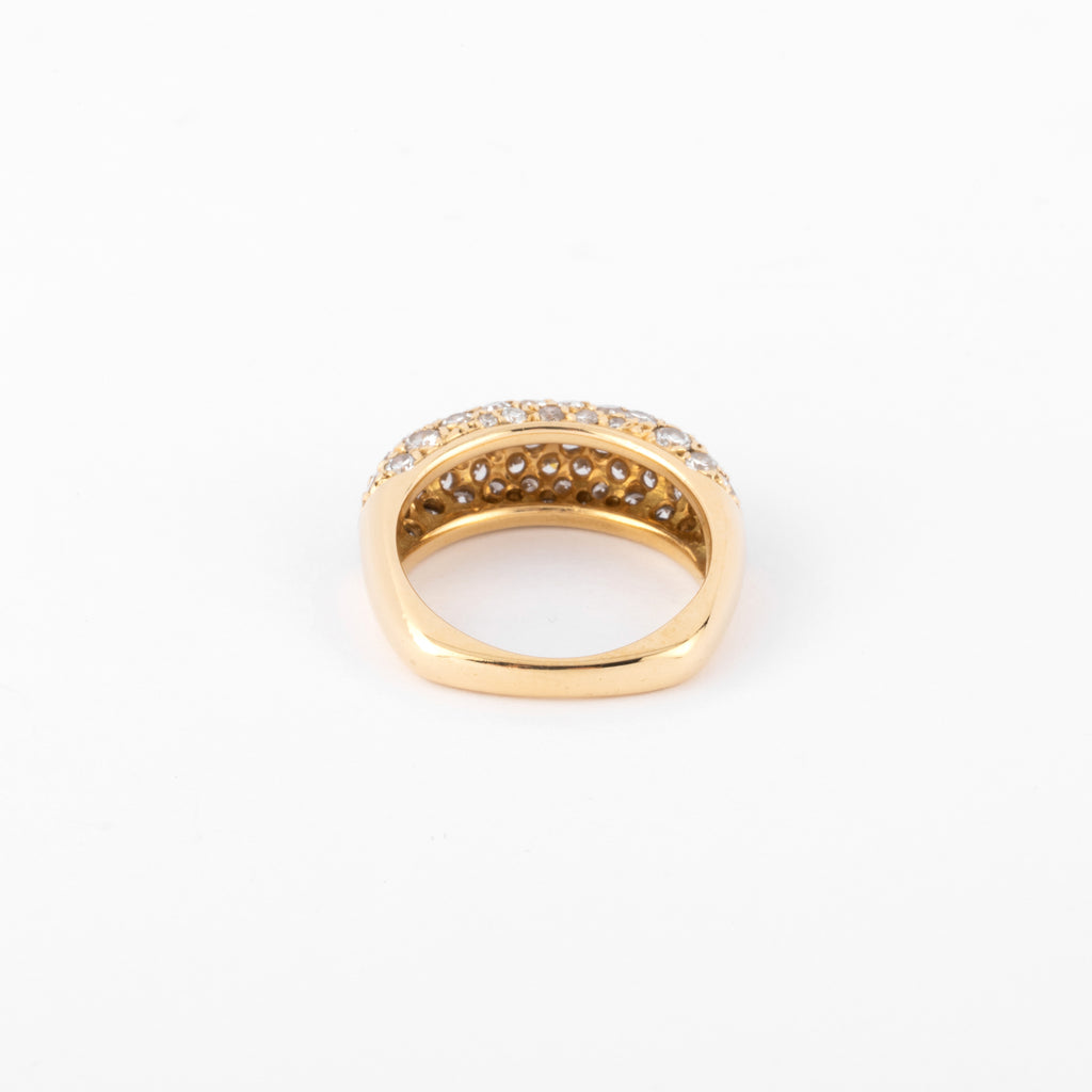 Yellow gold and diamond ring