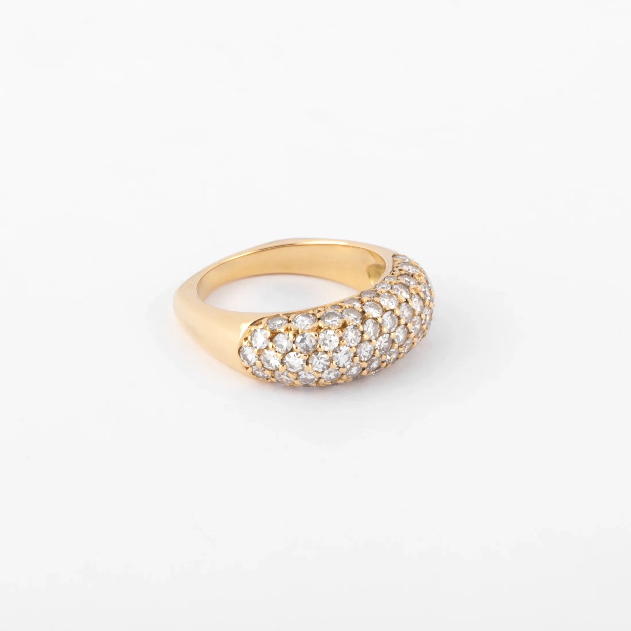 Yellow gold and diamond ring