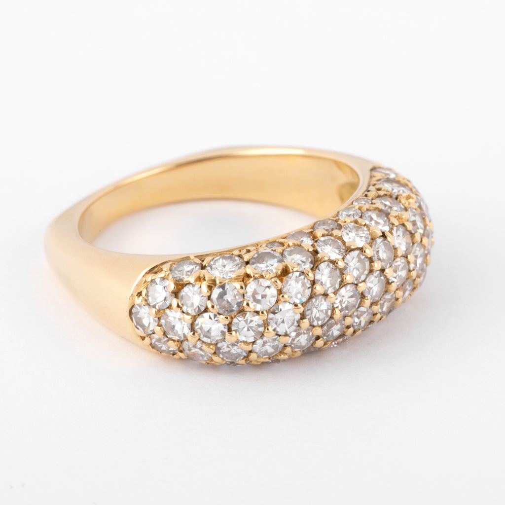 Yellow gold and diamond ring