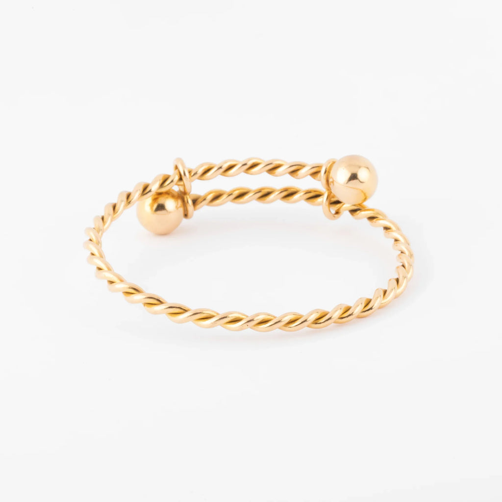 Bracelet jonc en or jaune torsadé