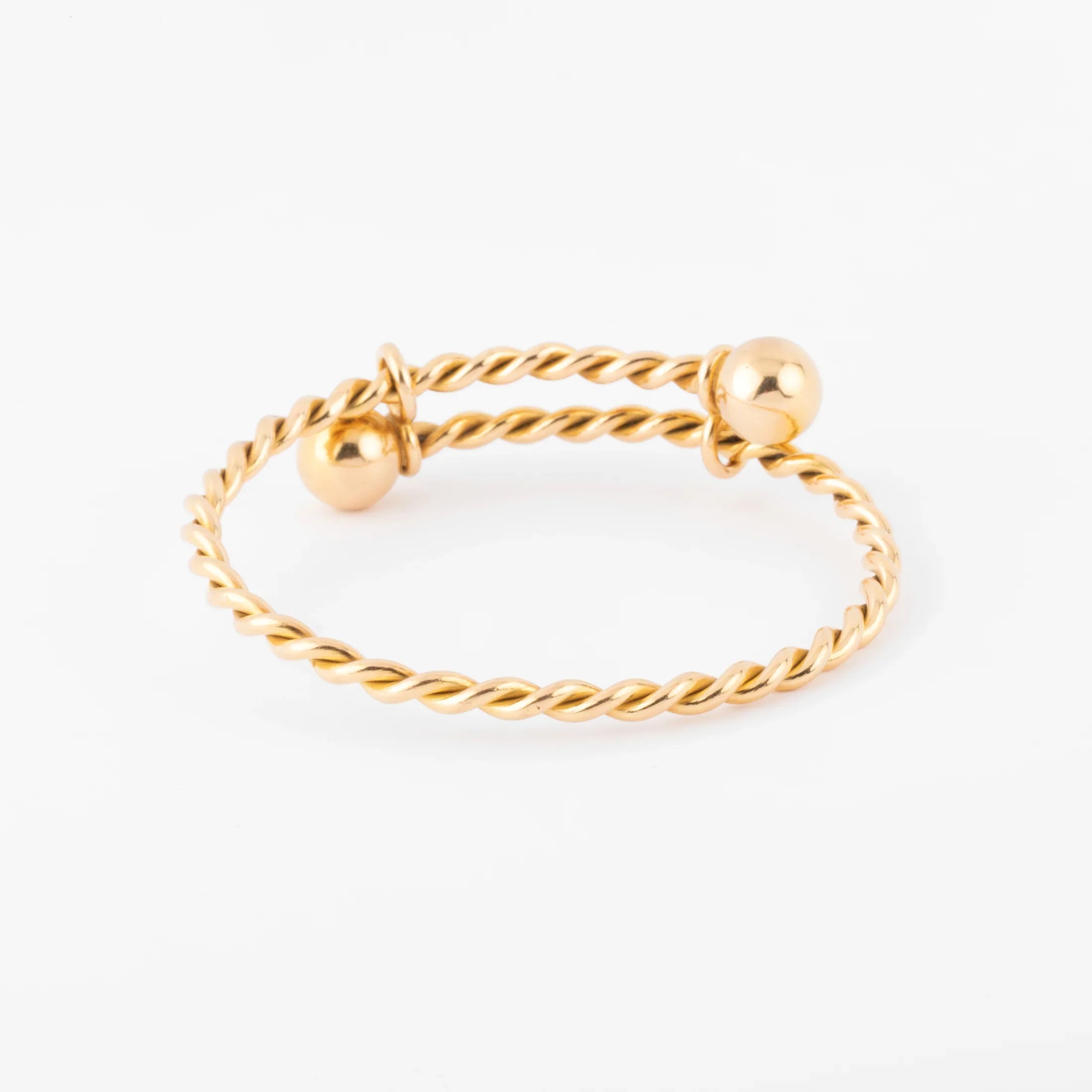 Bracelet jonc en or jaune torsadé