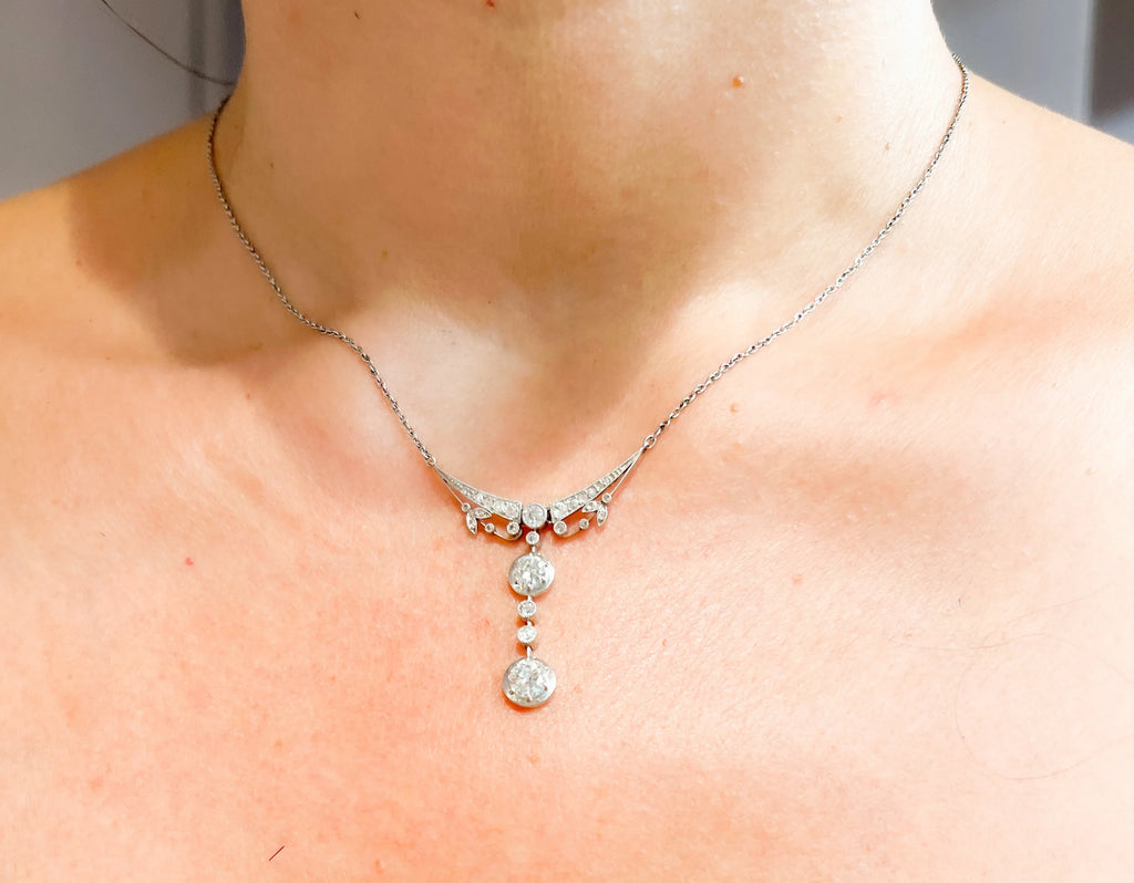 Platinum and diamond pendant