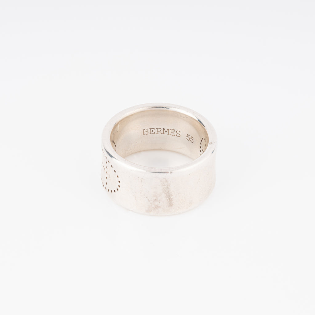 Hermes Silver Eclipse Ribbon Ring