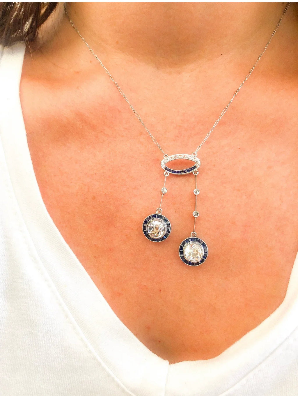 Negligee with sapphires and old-cut diamonds