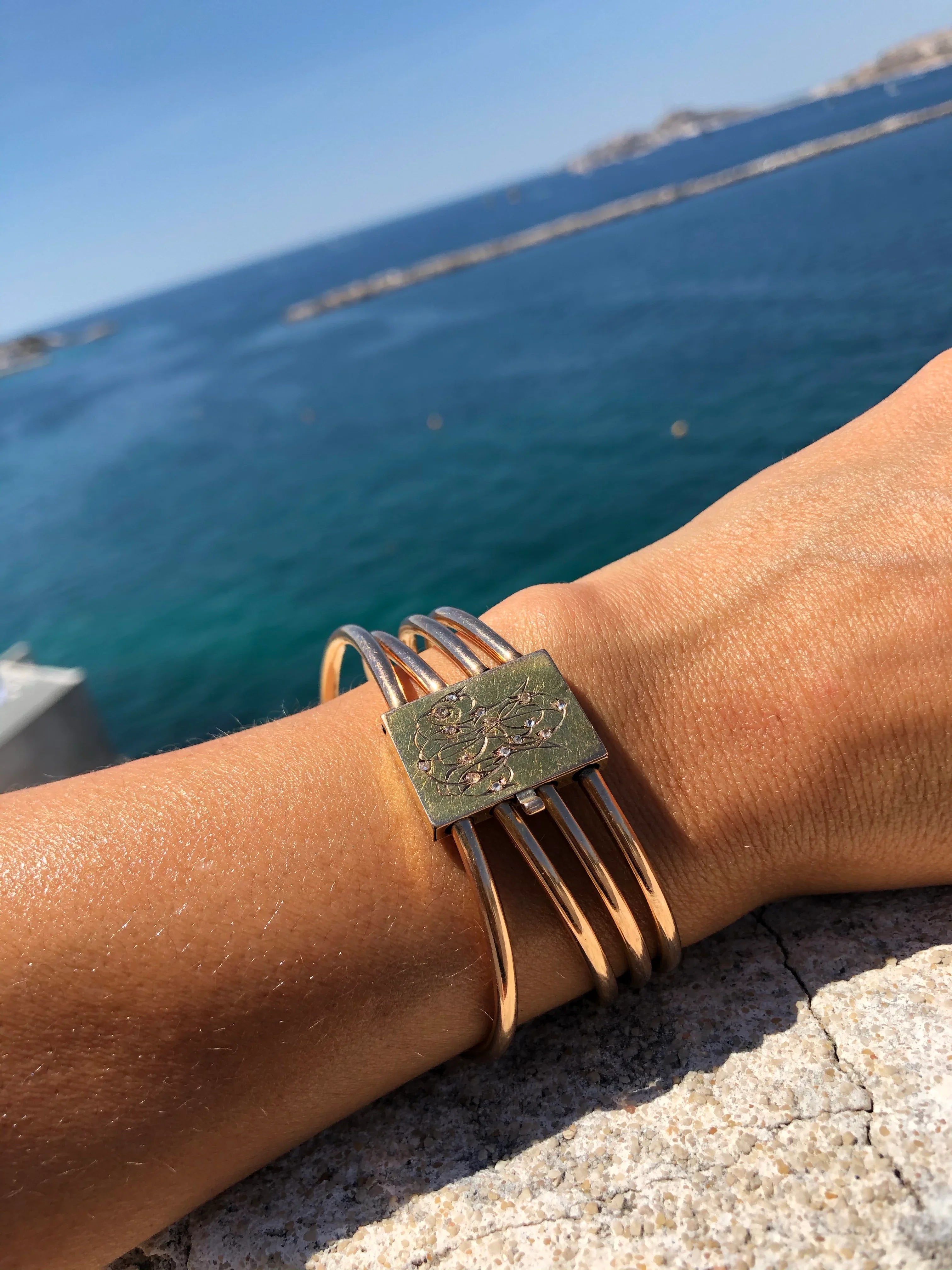 Rose gold bangle bracelet